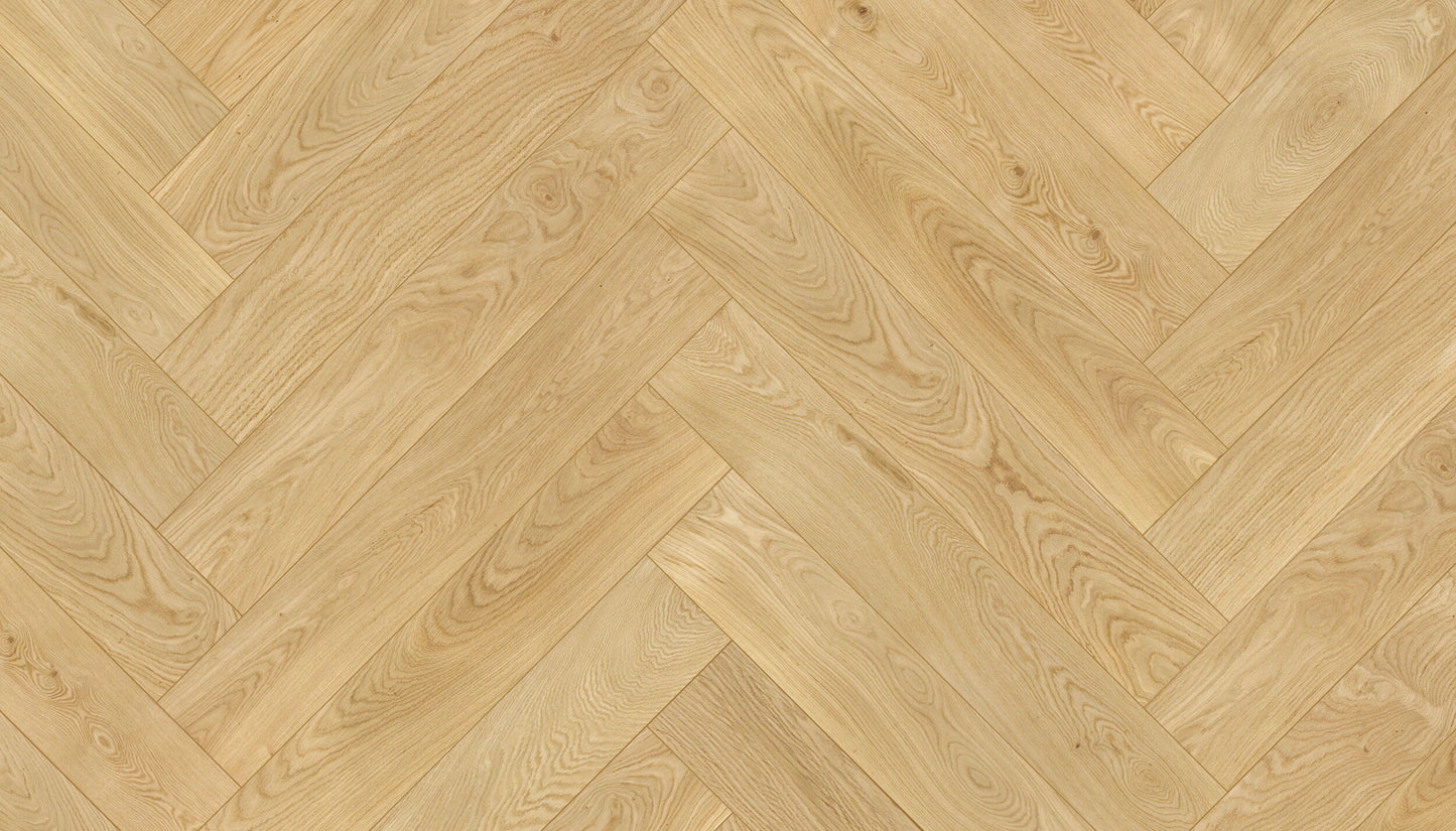 „Herringbone“ rašto ąžuolo parketlentės „AB Pure Line“ Extra Matt Lacquered Gloss 5% – #14002