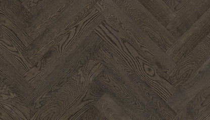 „Herringbone“ rašto ąžuolo parketlentės „BC Lava Grey“ Extra Matt Lacquered Gloss 5–11% – #14005