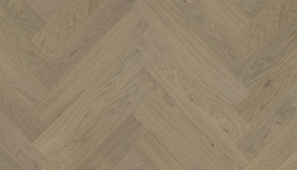„Herringbone“ rašto ąžuolo parketlentės „Sandstone AB“ Extra Matt Lacquered Gloss 5% – #14025