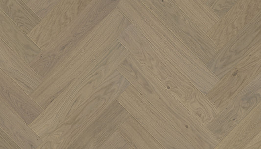 „Herringbone“ rašto ąžuolo parketlentės „Sandstone AB“ Extra Matt Lacquered Gloss 5% – #14025