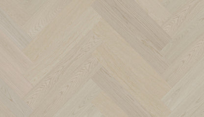 „Herringbone“ rašto ąžuolo parketlentės „Nova Eco Elite Pearl“ Extra Matt Lacquered Gloss 5% – #14506