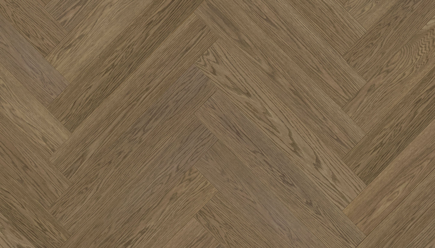„Herringbone“ rašto ąžuolo parketlentės „Nova Eco Elite Havana“ Extra Matt Lacquered Gloss 5% – #14507
