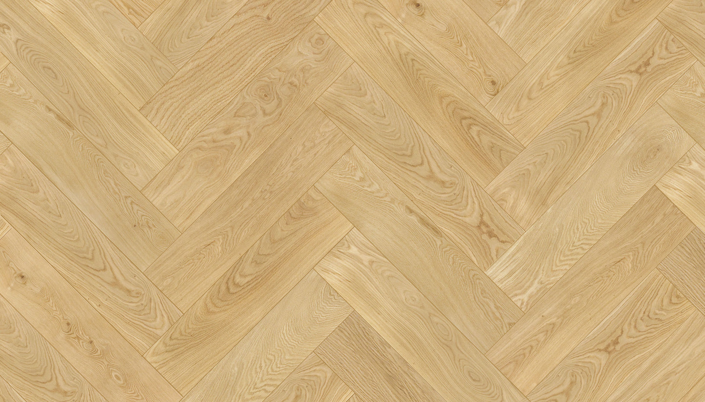 „Herringbone“ rašto ąžuolo parketlentės „AB Pure Line“ Extra Matt Lacquered Gloss 5% – #14514