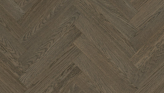 „Herringbone“ rašto ąžuolo parketlentės „Nova Elite Brown“ R+L T&G Extra Matt Lacquered 5% Gloss 4B nano Brushed – #14520