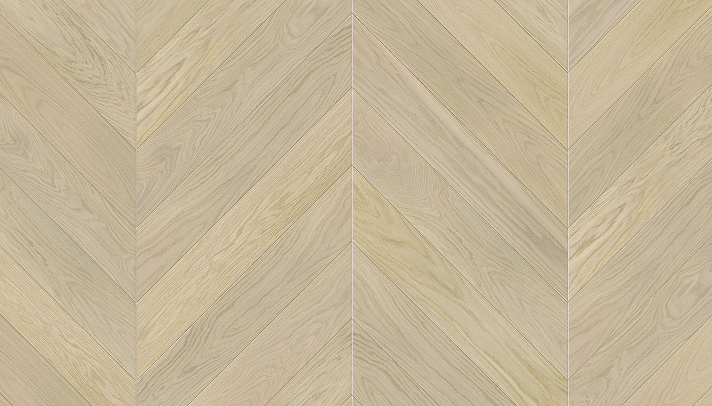 „Chevron“ rašto ąžuolo parketlentės „AB/Nordic S Linen“ Light Brushed 4B Extra Matt Lacquered Gloss 5% – #15006