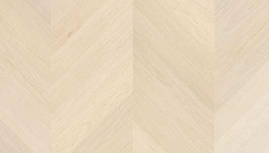 „Chevron“ rašto ąžuolo parketlentės „AB Latte“ Extra Matt Lacquered Gloss 5% – #15012