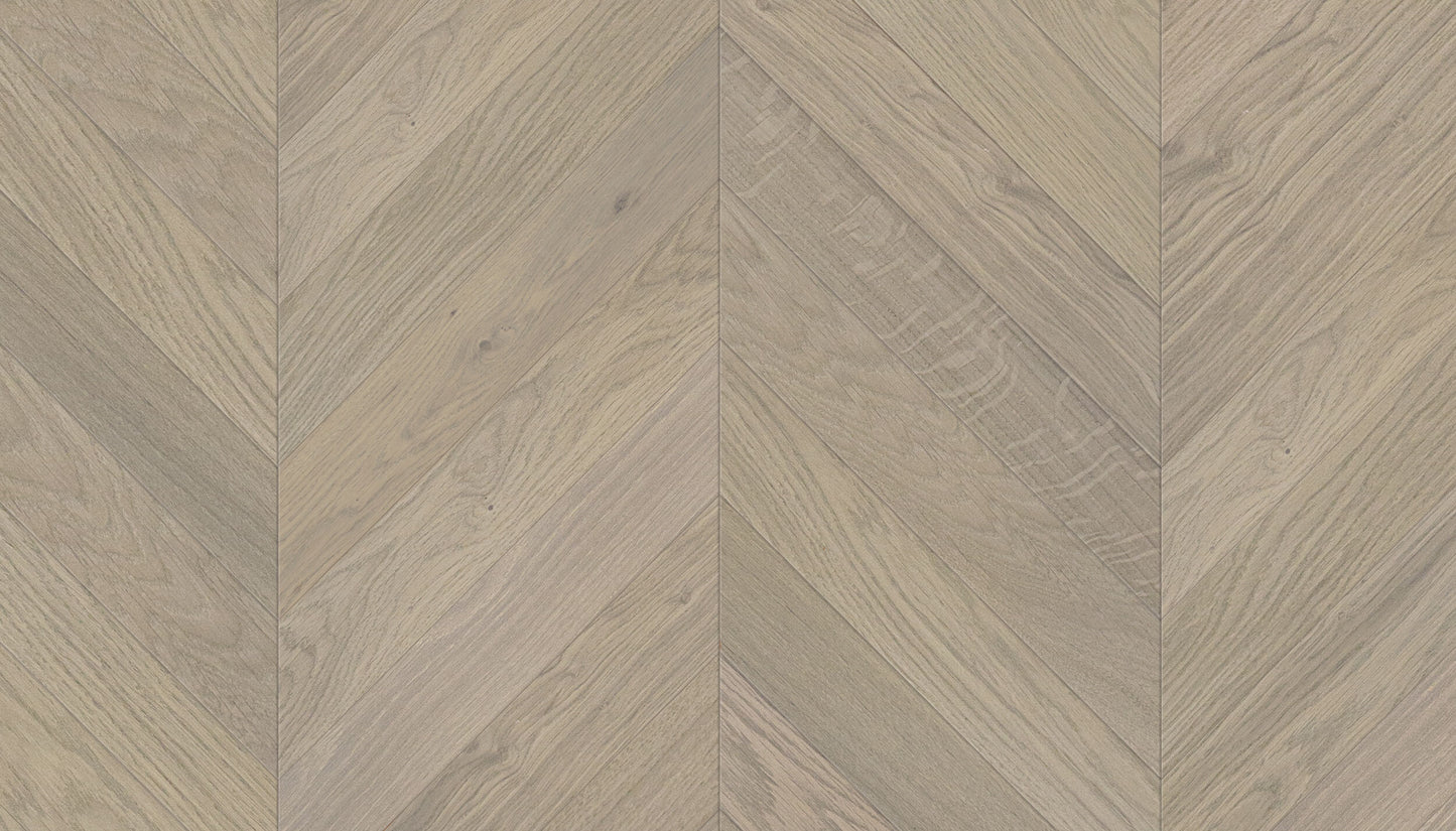 „Chevron“ rašto ąžuolo parketlentės „AB Sandstone“ Extra Matt Lacquered Gloss 5% – #15269