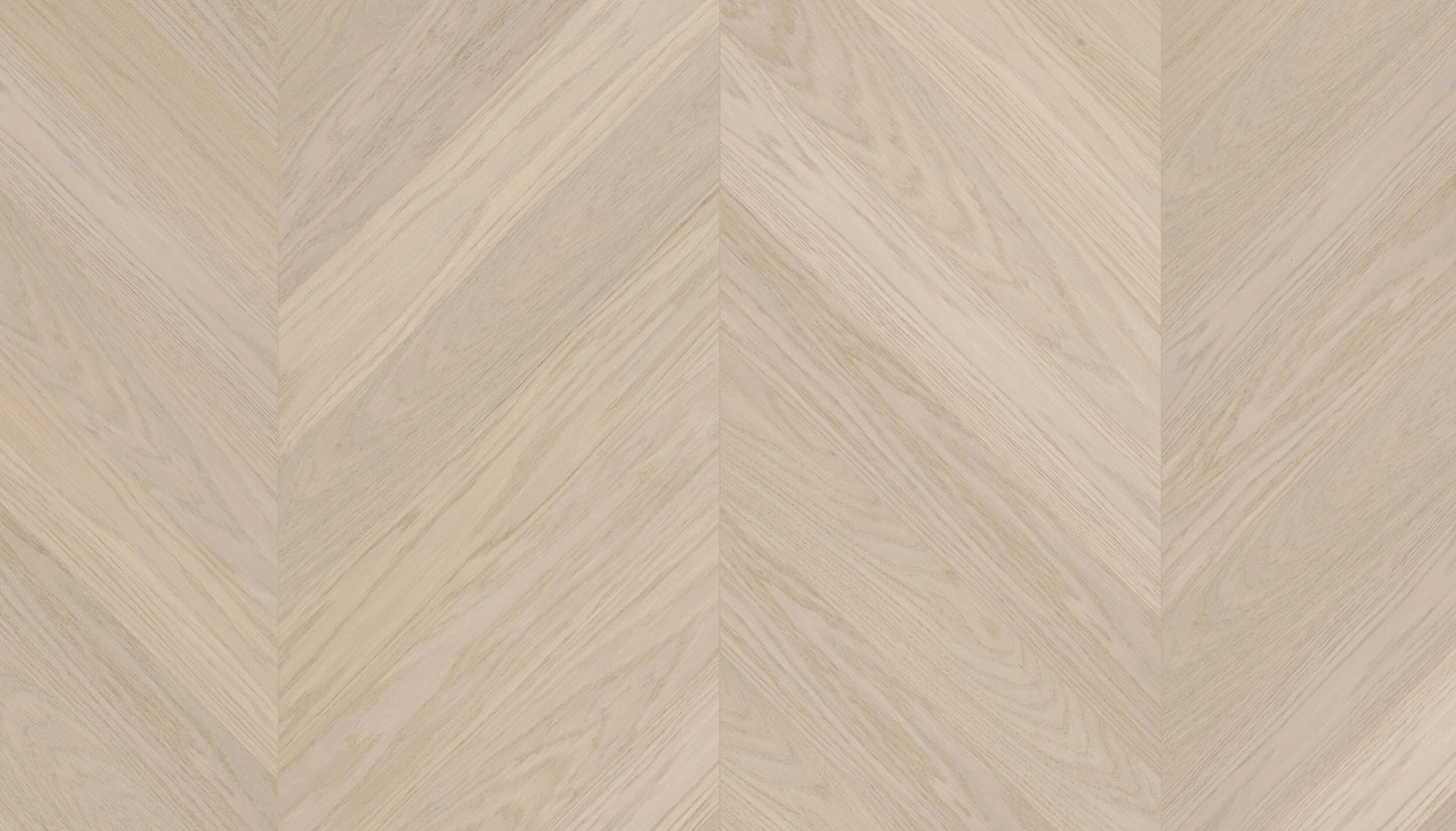 „Chevron“ rašto ąžuolo parketlentės „Nova Eco Elite Pearl“ Extra Matt Lacquered Gloss 5% – #15506
