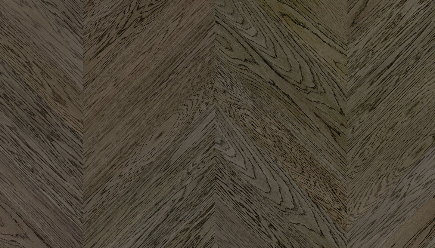 „Chevron“ rašto ąžuolo parketlentės „Nova Eco Elite Lava Grey“ UV-Oil Gloss 4–6% – #15509