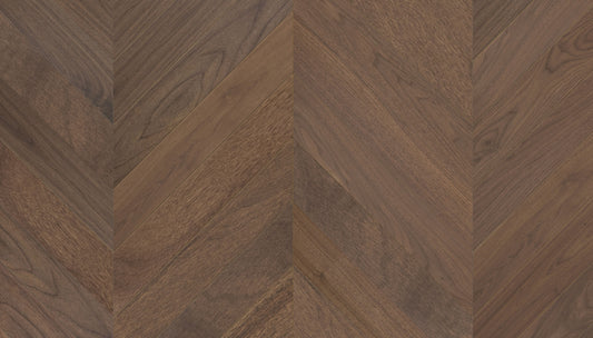 „Chevron“ rašto riešutmedžio parketlentės „City“ 4B Extra Matt Lacquered Gloss 5% – #35002