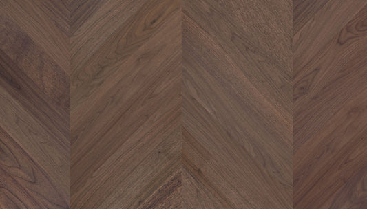 „Chevron“ rašto riešutmedžio parketlentės „Nova Eco AB“ Extra Matt Lacquered Gloss 10–15% – #35006