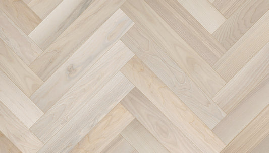 Eglutės rašto uosio parketlentės „Elegant Frost“ Ivory Pores Extra Matt Lacquered Gloss 5% # 24010